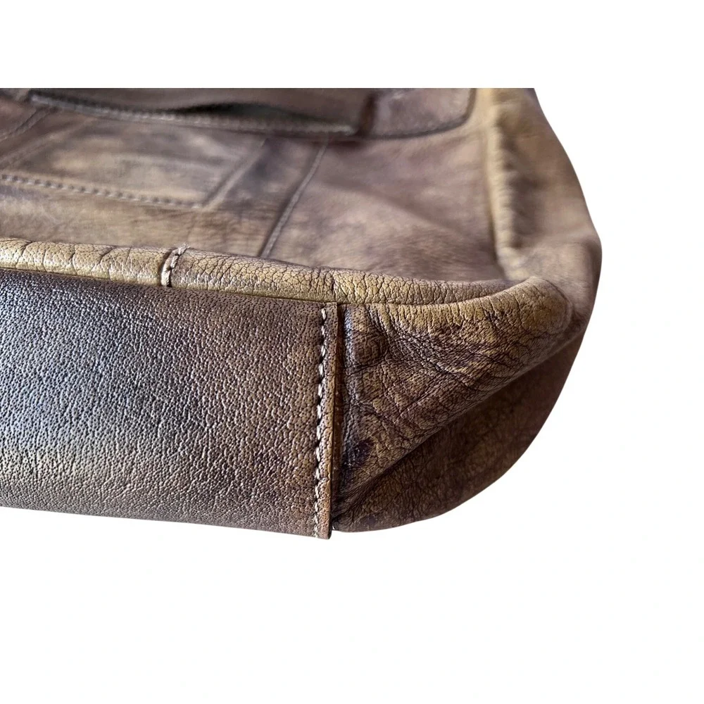 Vintage Diesel Brown Leather Messenger Crossbody Bag Y2K Grunge